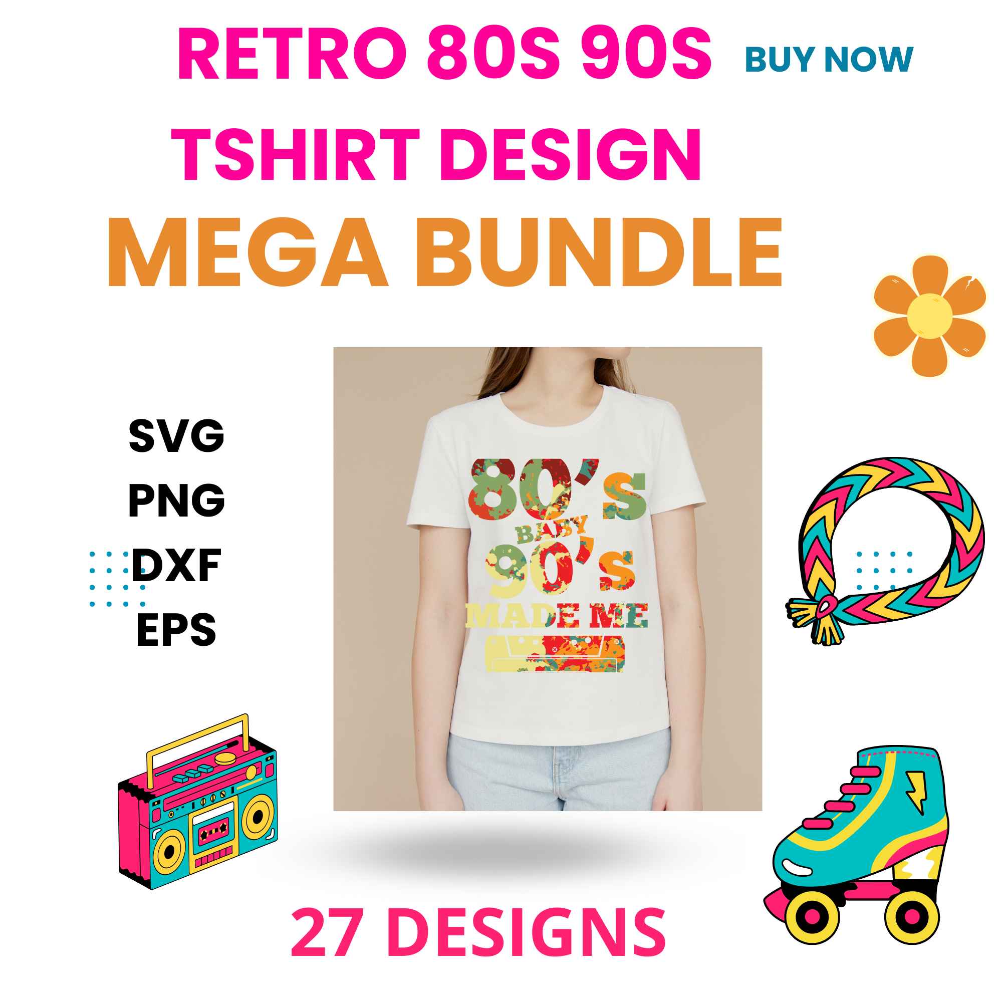 Retro 80s 90s Tshirt Design Bundle